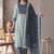 Women floral printed regular sequinned pure cotton kurta with palazzos & with dupatta