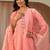 Women floral embroidered regular mirror work kurta with trousers & with dupatta