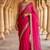 Rani pink satin embroidered sequins work heavy look ethnic saree with blouse