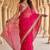 Rani pink satin embroidered sequins work heavy look ethnic saree with blouse