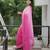Pink faux georgette embroidered mirror work heavy look ethnic saree with blouse