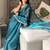 Green silk embroidered sequins work heavy look ethnic saree with blouse