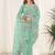 Green georgette embroidered thread work heavy look ethnic saree with blouse