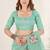 Green georgette embroidered thread work heavy look ethnic saree with blouse