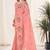 Peach georgette embroidered thread work heavy look ethnic saree with blouse