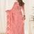 Peach georgette embroidered thread work heavy look ethnic saree with blouse