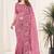 Purple georgette embroidered thread work heavy look ethnic saree with blouse
