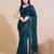 Green silk embroidered sequins work heavy look ethnic saree with blouse