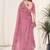 Purple georgette embroidered thread work heavy look ethnic saree with blouse