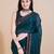 Green silk embroidered sequins work heavy look ethnic saree with blouse