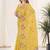 Yellow georgette embroidered thread work heavy look ethnic saree with blouse