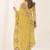 Yellow georgette embroidered thread work heavy look ethnic saree with blouse