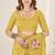 Yellow georgette embroidered thread work heavy look ethnic saree with blouse