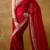 Red satin embroidered sequins work heavy look ethnic saree with blouse