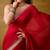 Red satin embroidered sequins work heavy look ethnic saree with blouse