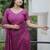 Purple net embroidered sequins work heavy look ethnic saree with blouse