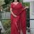 Red net embroidered sequins work heavy look ethnic saree with blouse