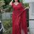 Red net embroidered sequins work heavy look ethnic saree with blouse