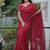 Red net embroidered sequins work heavy look ethnic saree with blouse