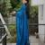 Teal net embroidered sequins work heavy look ethnic saree with blouse
