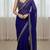 Blue silk embroidered sequins work heavy look ethnic saree with blouse