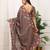 Brown manipuri silk embroidered thread work heavy look ethnic saree with blouse