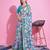 Turquoise silk embroidered gota patti heavy look ethnic saree with blouse