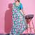 Turquoise silk embroidered gota patti heavy look ethnic saree with blouse