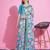 Turquoise silk embroidered gota patti heavy look ethnic saree with blouse