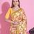Yellow silk embroidered gota patti heavy look ethnic saree with blouse