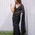 Black net embroidered sequins work heavy look ethnic saree with blouse
