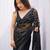 Black net embroidered sequins work heavy look ethnic saree with blouse