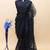 Black net embroidered sequins work heavy look ethnic saree with blouse