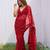 Red net embroidered sequins work heavy look ethnic saree with blouse