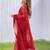 Red net embroidered sequins work heavy look ethnic saree with blouse