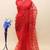 Red net embroidered sequins work heavy look ethnic saree with blouse