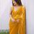 Yellow net embroidered sequins work heavy look ethnic saree with blouse