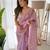 Lavender organza embroidered sequins work heavy look ethnic saree with blouse