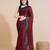 Red silk embroidered sequins work heavy look ethnic saree with blouse