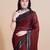 Red silk embroidered sequins work heavy look ethnic saree with blouse