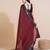 Red silk embroidered sequins work heavy look ethnic saree with blouse