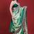 Green tissue embroidered sequins work heavy look ethnic saree with blouse
