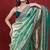 Green tissue embroidered sequins work heavy look ethnic saree with blouse