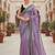 Purple net embroidered sequins work heavy look ethnic saree with blouse