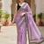 Purple net embroidered sequins work heavy look ethnic saree with blouse