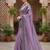 Purple net embroidered sequins work heavy look ethnic saree with blouse