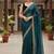 Teal net embroidered sequins work heavy look ethnic saree with blouse