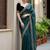 Teal net embroidered sequins work heavy look ethnic saree with blouse