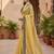 Yellow net embroidered sequins work heavy look ethnic saree with blouse