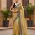 Yellow net embroidered sequins work heavy look ethnic saree with blouse